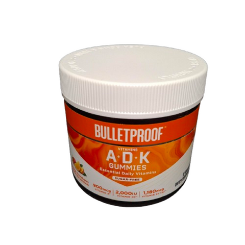 Bulletproof A+D+K Sugar-Free Orange Strawberry 60 Gummies Keto Supplement for Heart, Bone and Immune Support