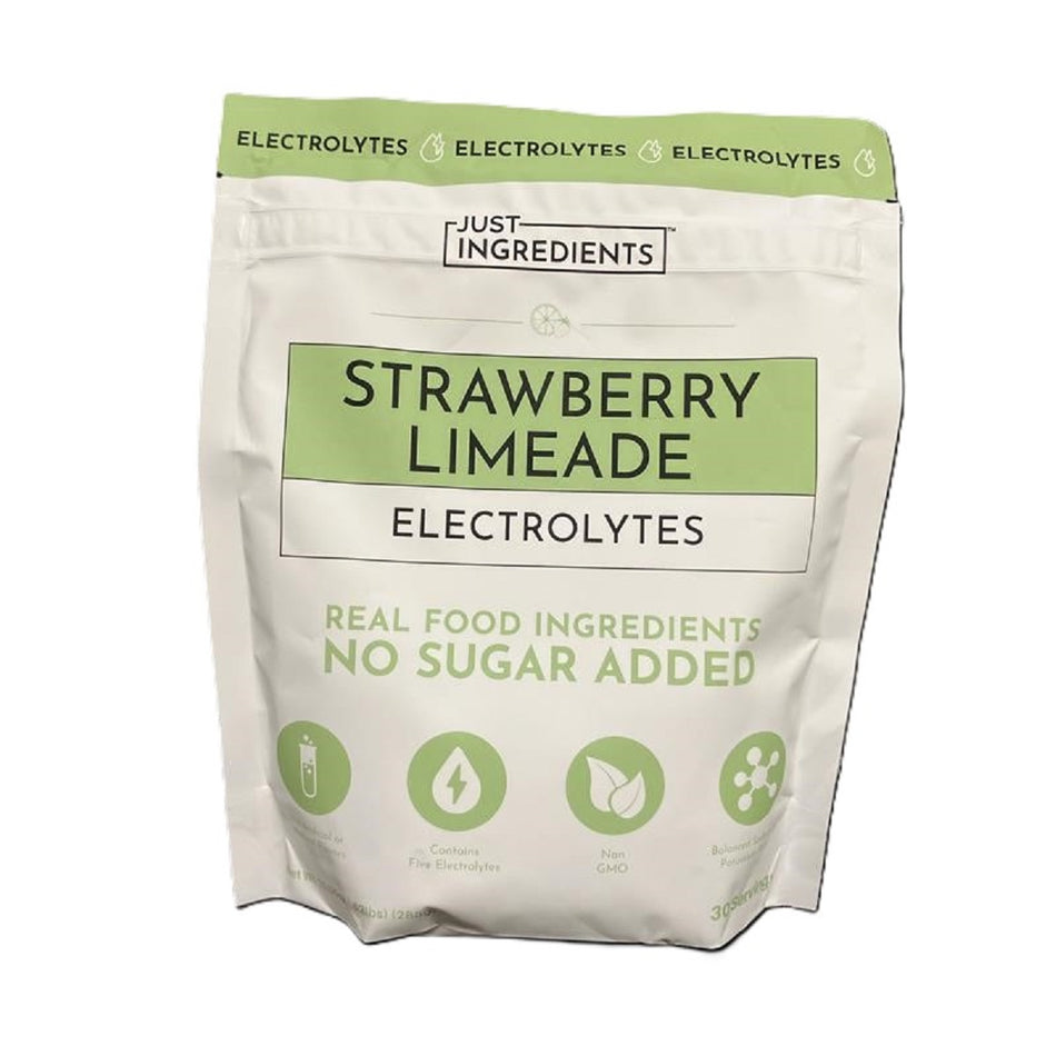 Just Ingredients Strawberry Limeade Electrolytes 30 Serving   Hydration Drink Mix with Essential Minerals  Remineralizing Formula  No Sugar Added  Supports Energy  Vegan Non-GMO