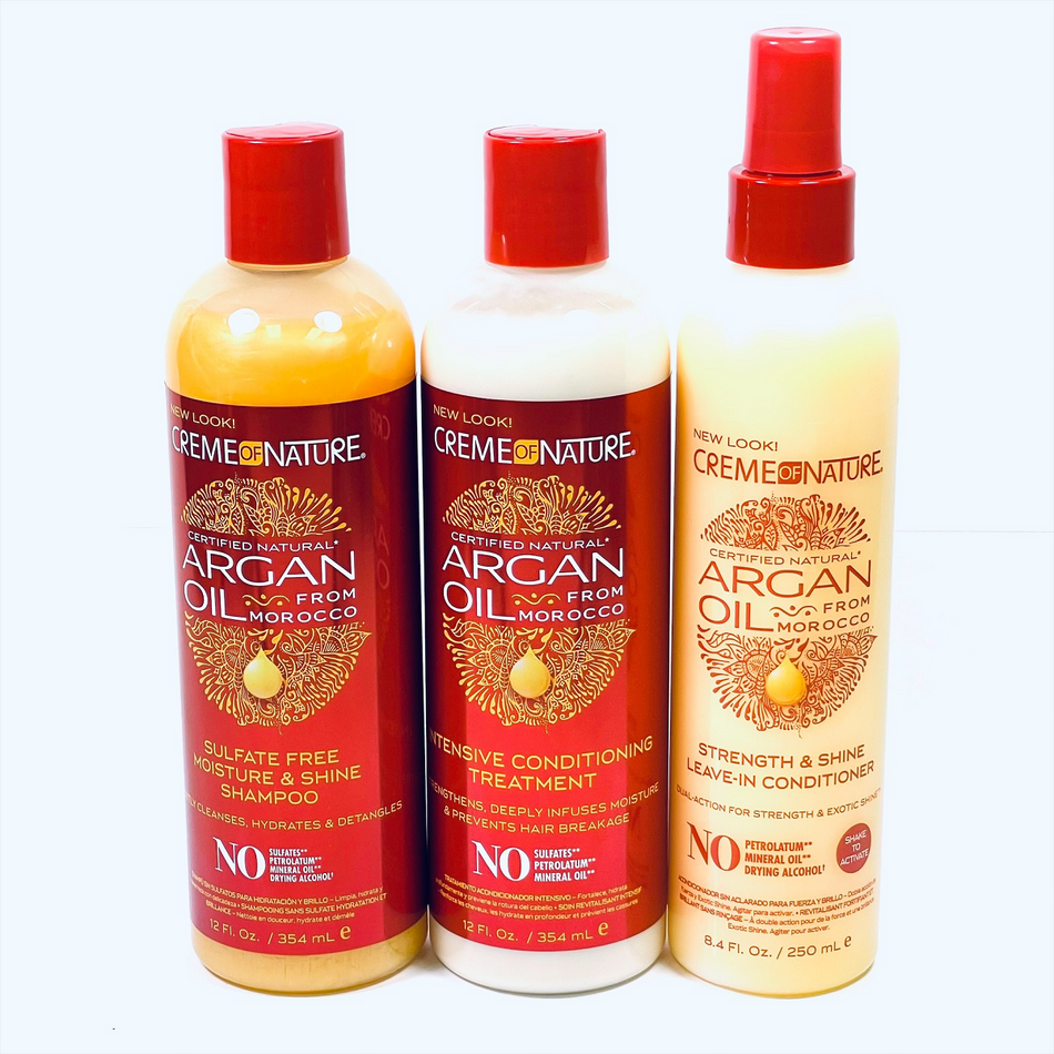 Creme of Nature Argan Oil - Shampoo & Conditioner 12 oz each + Leave-In Conditioner 8.45 oz