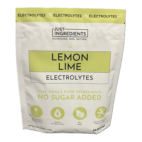Just Ingredients Lemon Lime Electrolytes 30 servings coconut water minerals clean | Beauty Riche