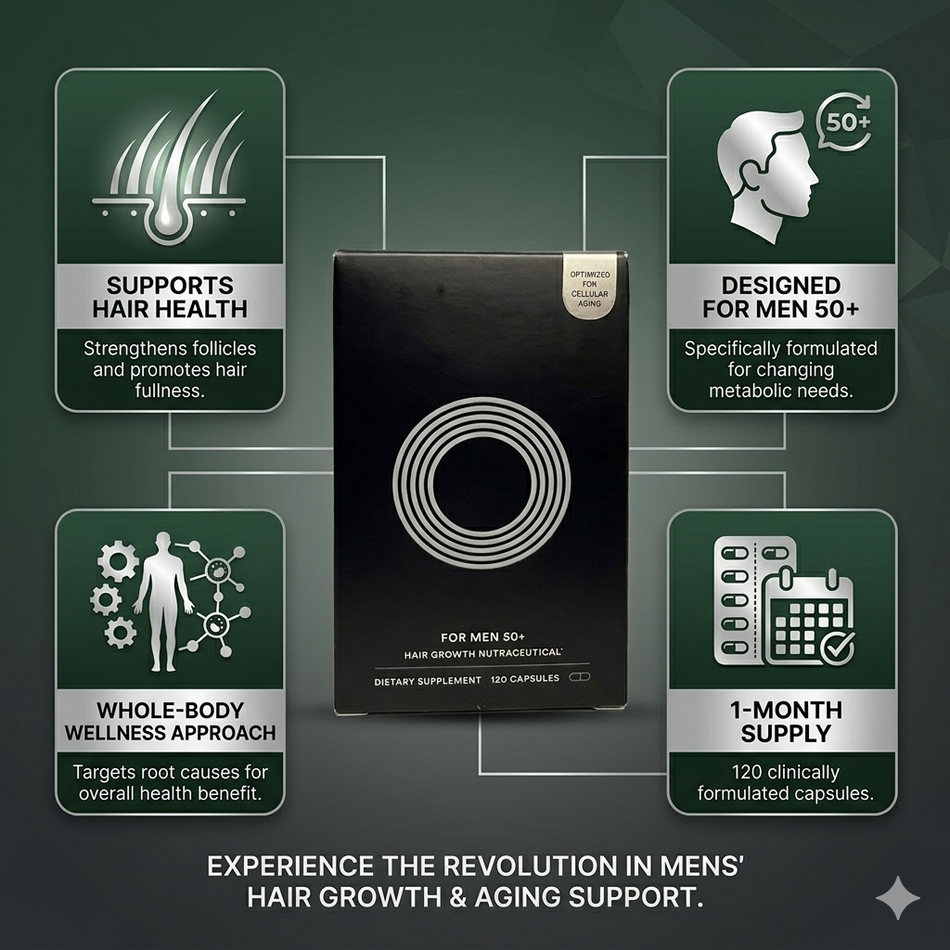 Men 50+ Hair Growth Nutraceutical - 120 Capsules - 1 Month Supply