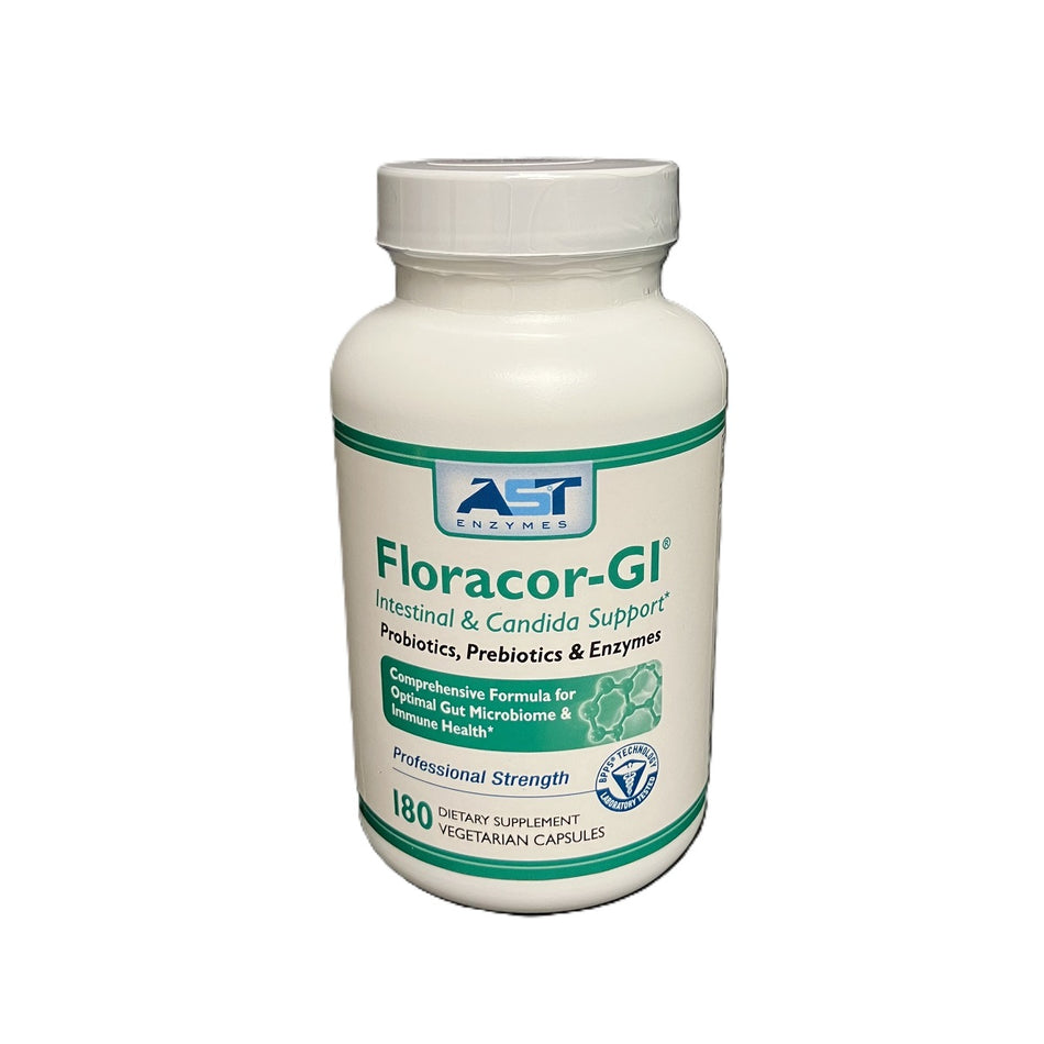 AST Enzymes Floracor GI 180 Vegetarian Caps Probiotics Enzymes Support Intestinal Gut Heath