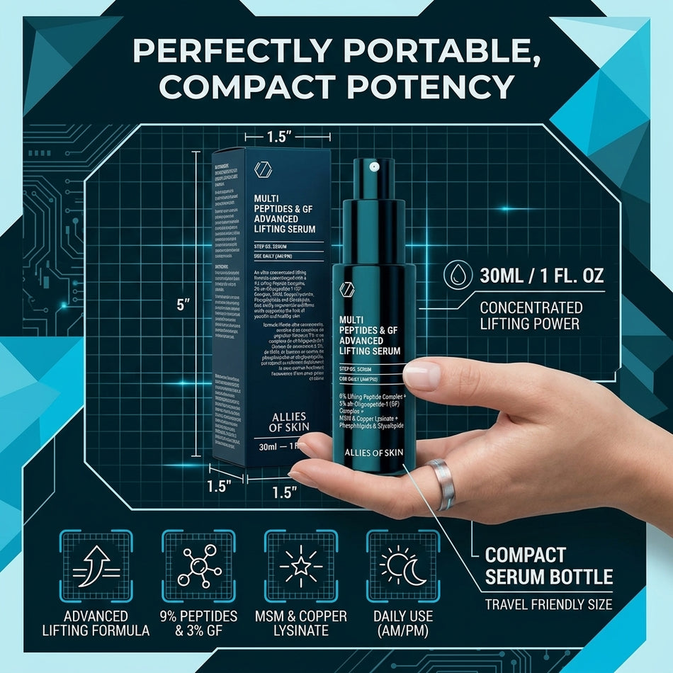 Allies of Skin Multi Peptides and GF Advanced Lifting Serum 1oz