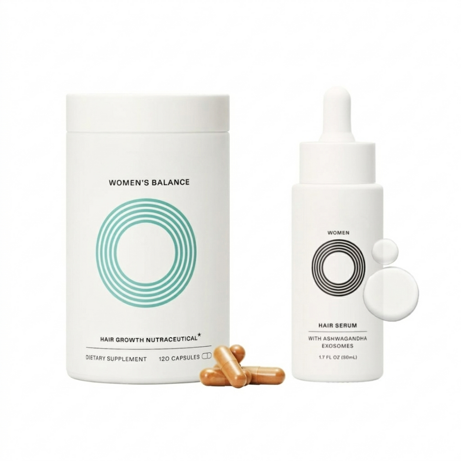 Women's balance hair growth bundle 45 plus supplement and serum for menopausal thinning | Beauty Riche