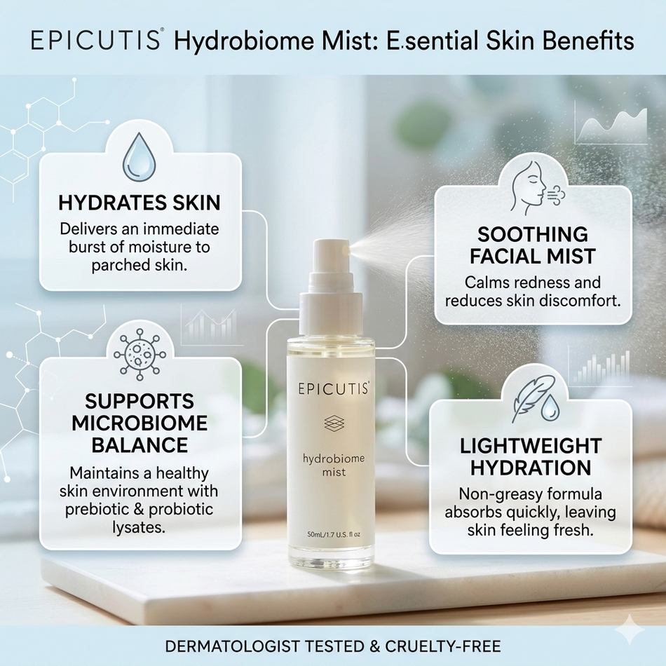 Epicutis Hydrobiome Mist 1.7oz 50ml – Microbiome-Balancing Skin Mist