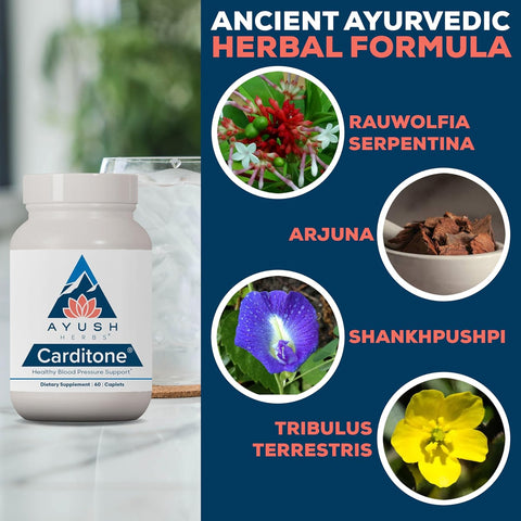 Ayush Herbs Carditone – 60 Vegetarian Caplets | Ayurvedic Herbal Supplement