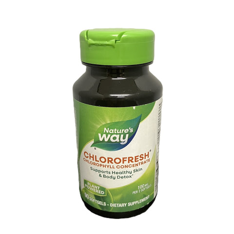 Nature’s Way Chlorofresh Chlorophyllin Concentrate, 100 mg per Serving, 90 Softgels