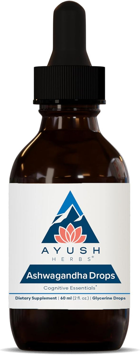 Ayush Herbs Ashwagandha Adult Drops – 2 fl oz | Stress Support & Adaptogenic Herbal Supplement