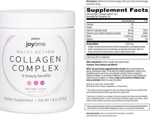 Plexus Joyome Multi-Action Collagen Complex – 7.6 oz | Supports Skin, Hair, Nails & Joint Health