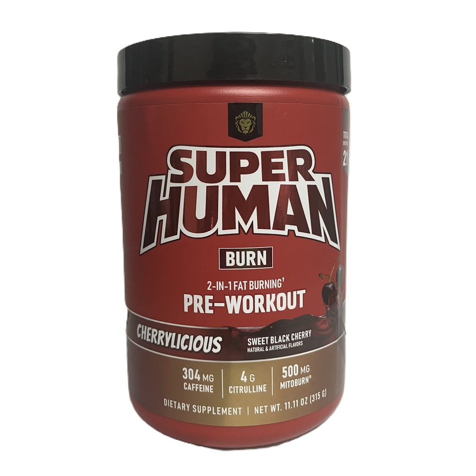 Alpha Lion Superhuman Burn Pre-Workout Powder Drink Mix, Cherry Popper, 21 Servings