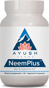 Ayush Herbs Neem Plus – 90 Veg Capsules | Immune & Skin Support with Ayurvedic Herbs