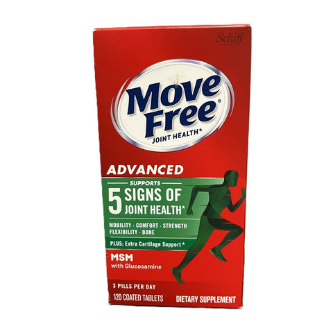 Schiff Move Free Advanced Joint Health with Glucosamine & Chondroitin Tablets, 120 Ct(2 Pack)