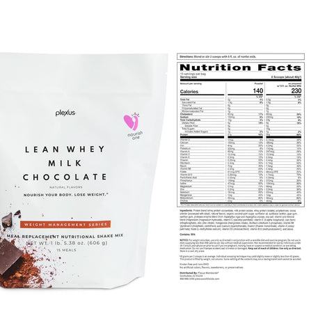 Plexus Lean Whey Protein Meal Replacement – Milk Chocolate, 15 Count | Supports Weight Loss & Muscle Health