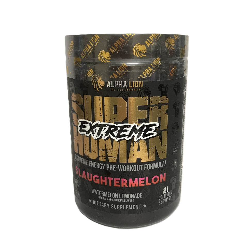 Alpha Lion Superhuman Extreme High Stim Pre Workout Powder Slaughtermelon