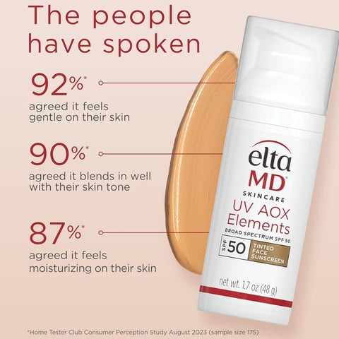 EltaMD UV AOX Elements Tinted SPF 50 Sunscreen 1.7 oz | Mineral Broad-Spectrum Antioxidant Protection