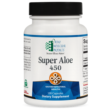 Ortho Molecular Super Aloe 450 – 100 Capsules, Botanical Supplement