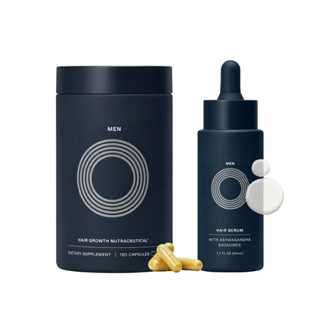 Men's hair growth supplement and serum bundle 1 month 1.7oz for DHT thinning and shedding | Beauty Riche
