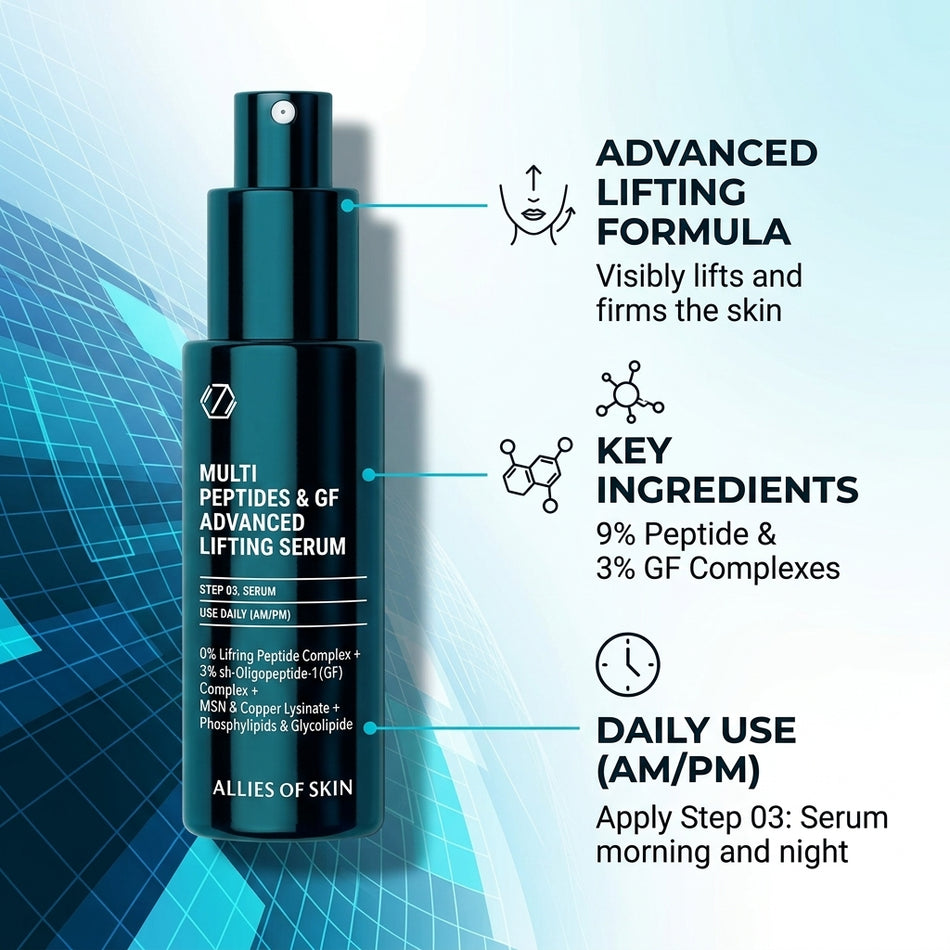 Allies of Skin Multi Peptides and GF Advanced Lifting Serum 1oz