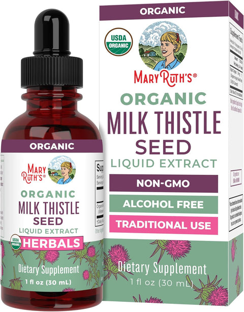 MaryRuth Organics Milk Thistle Seed Liquid Drops – 1 oz | Liver Support & Detox Aid