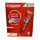 Colgate Optic Advanced Whitening Toothpaste, Sparkling White (4.2 Ounce, 5 Pack)