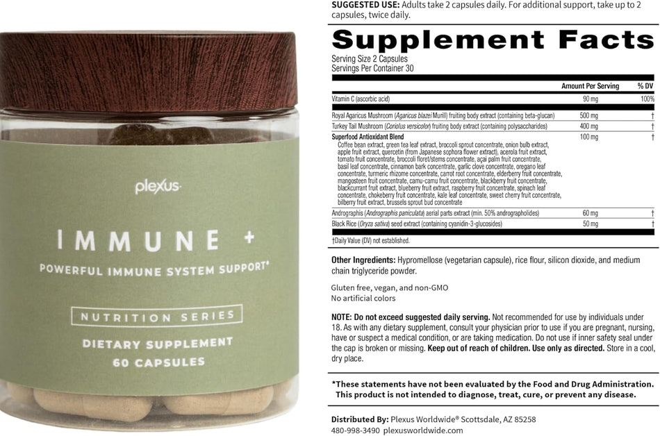 Plexus Immune Plus – 60 Capsules | Supports Healthy Immune System Function