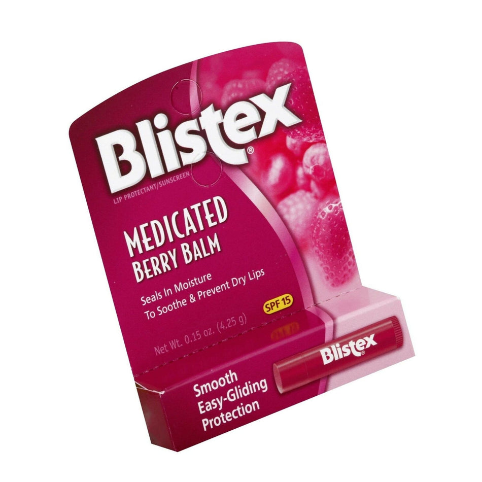 Blistex Medicated Lip Balm - Berry 0.15 oz Tube Pack of 24