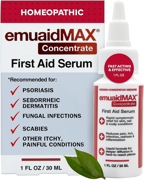 Emuaid EMUAIDMAX Concentrate First Aid Serum – 1 oz | Maximum Strength Relief for Skin Irritations & Wounds