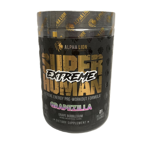 Alpha Lion Superhuman Extreme High Stim Pre Workout Powder Grapezilla