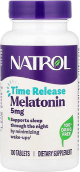 Natrol Melatonin Time Release 5mg Tablets 100 ea ( Packs of 4)