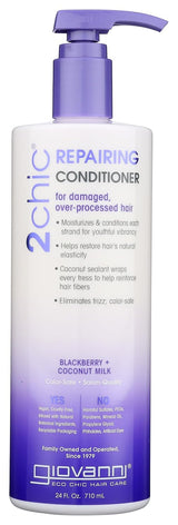 GIOVANNI 2chic Repairing Conditioner for Hair- For Men & Women, 24 oz