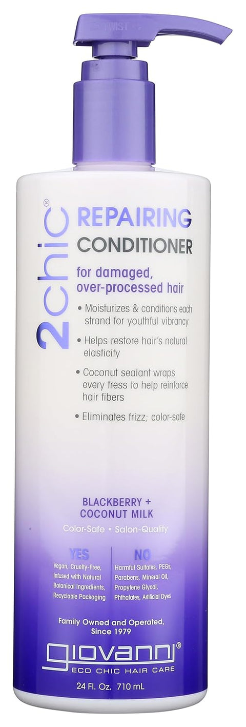 GIOVANNI 2chic Repairing Conditioner for Hair- For Men & Women, 24 oz