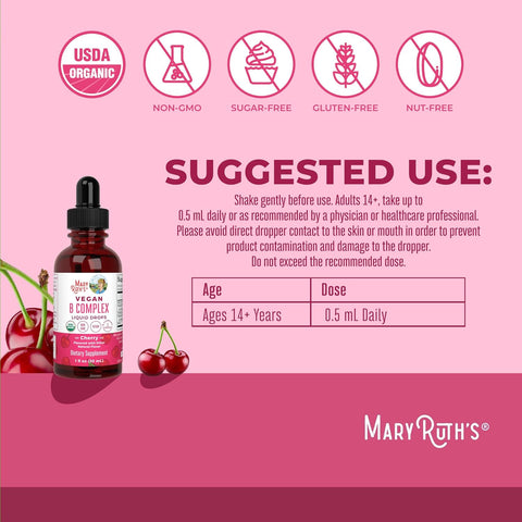 MaryRuth Organics Vitamin B Complex – 1 Oz | Liquid Supplement for Energy & Metabolism