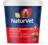 NaturVet Aller-911 Advanced Allergy Aid for Dogs, Cats  Antioxidant-Rich Pet Supplement with Omegas, DHA, EPA  Helps Support Dog Immune System, Cat Respiratory Health, Skin Moisture 70 Soft Chews