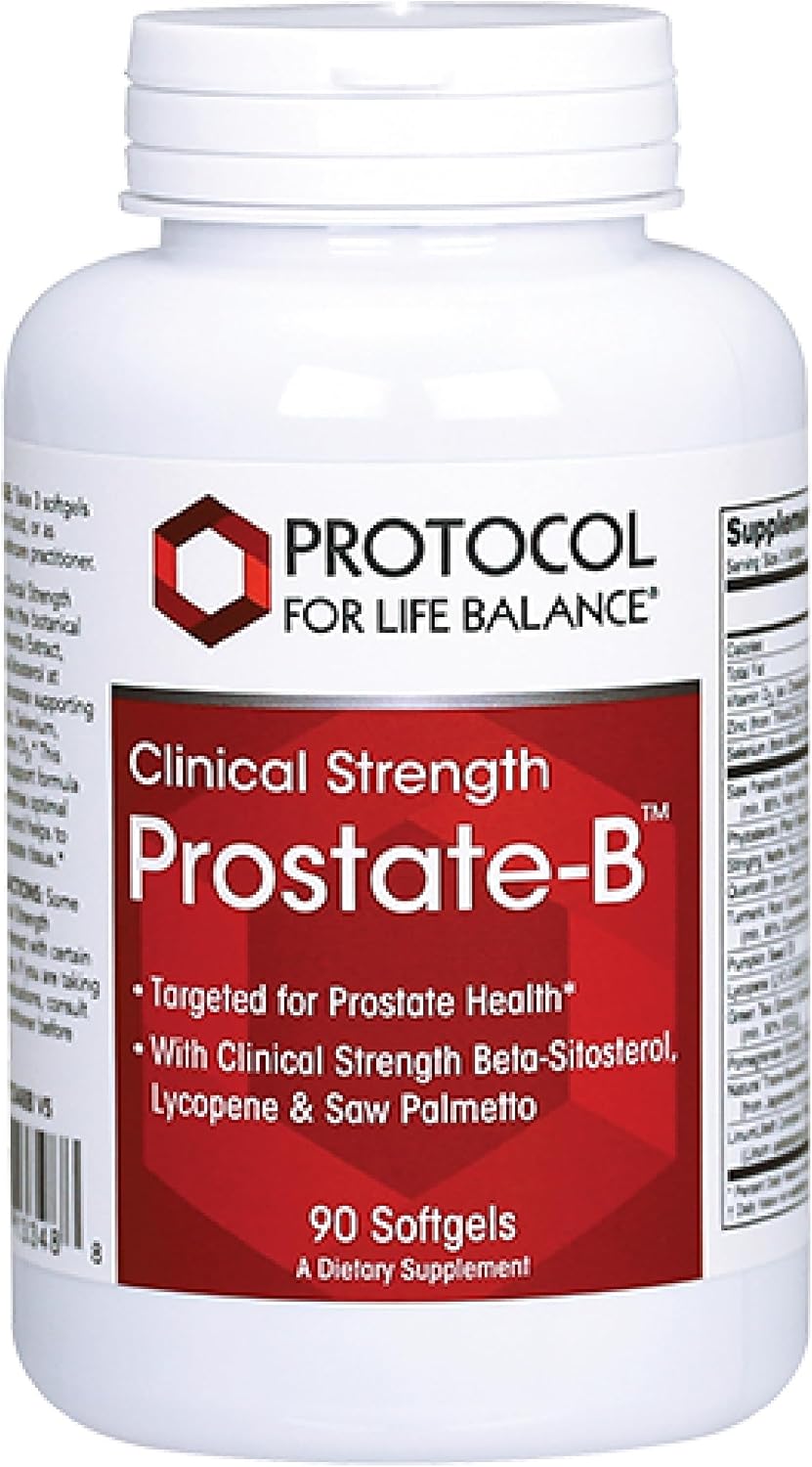 PROTOCOL FOR LIFE BALANCE - Prostate-B (Clinical Strength) - Beta-Sitosterol, Lycopene and Saw Palmetto from Natural Ingredient Source Targeted for Prostate Health - 90 Softgels