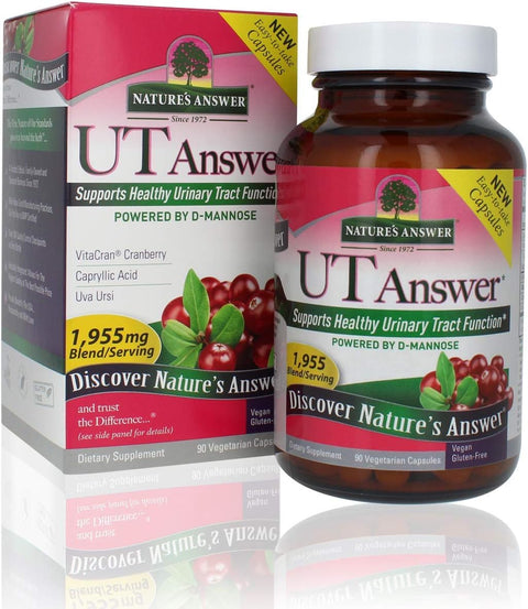 Nature's Answer Urinary Tract Health | Fast Acting Three-Day Regimen | Cranberry Flavor Dietary Supplement | Alcohol-Free, Gluten-Free, Kosher Certified, Vegetarian & Vegan 90 Capsules