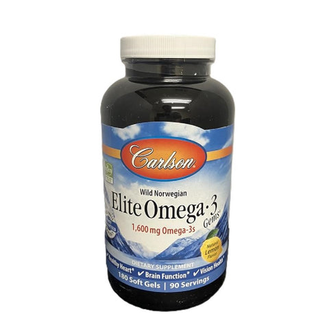 Carlson Elite Omega 3 Gems 1600 mg Omega 3s 180 Count