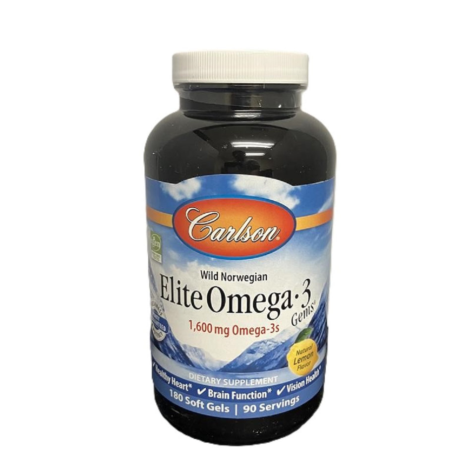 Carlson Elite Omega 3 Gems 1600 mg Omega 3s 180 Count
