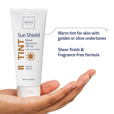 Obagi Sun Shield Tint Warm SPF 50 – 3 oz, Broad Spectrum Tinted Sunscreen