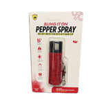 Pepper Spray with Safety Twist Top Glow-in-Dark, 16 ft Range, Red Rhinestone Design Pepper Spray Keychain, Self Defense by Guard Dog Security, 1 Pack