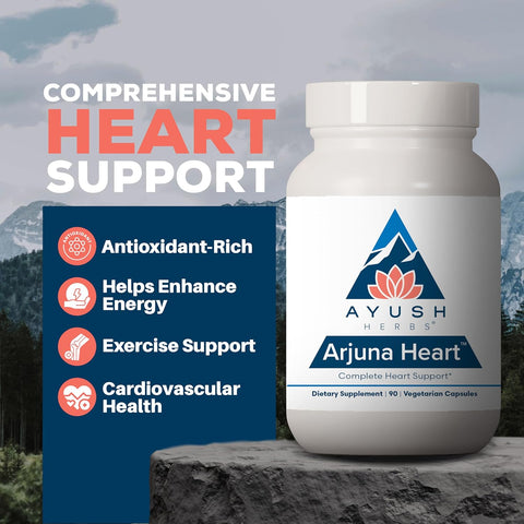 Ayush Herbs Arjuna Heart – 90 Capsules | Herbal Supplement for Circulatory & Heart Wellness