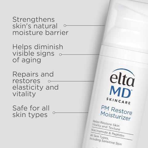 EltaMD PM Restore Moisturizer 1.7 oz | Nighttime Hydration for Skin Repair & Renewal