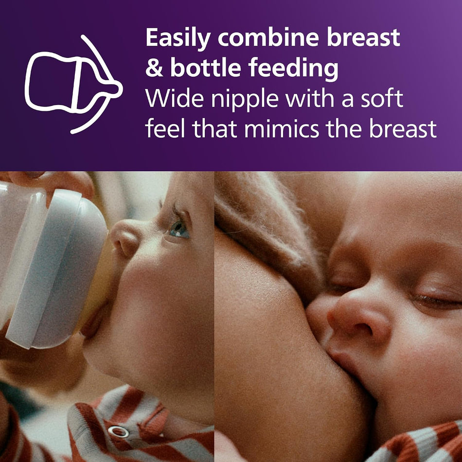 Avent - 3Pk Natural Baby Bottle With Natural Response Nipple, Clear, 4Oz