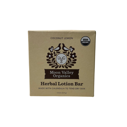 Moon Valley Organics Herbal Lotion Bar Coconut Lemon 1.9 Ounce
