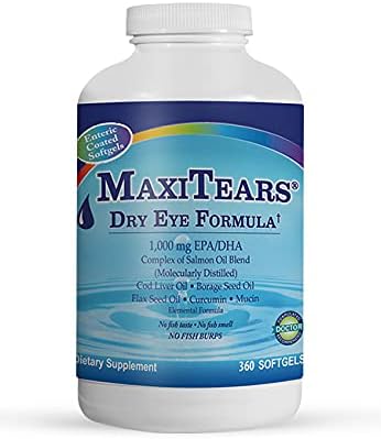 MaxiTears Omega-3 Eye Support – 360 Softgels | Nutritional Supplement for Visual Wellness