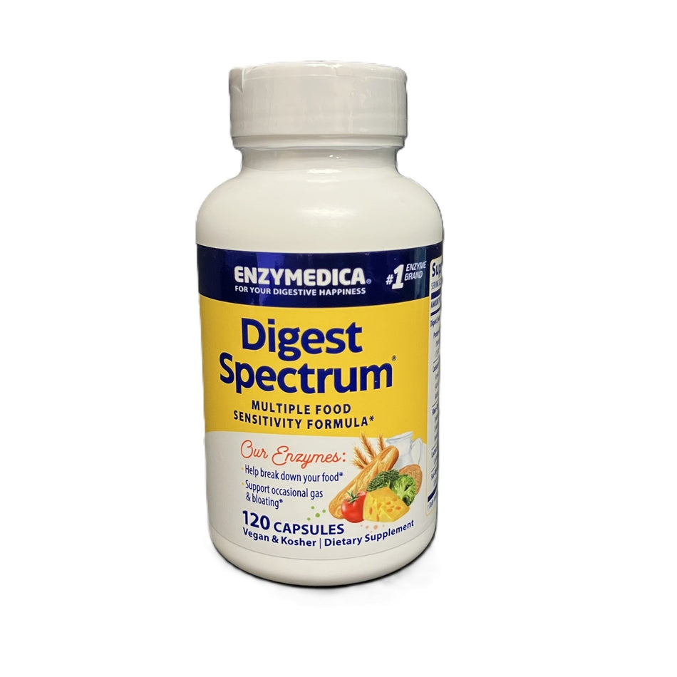 Enzymedica Digest Spectrum Advanced Digestive Enzymes for Gas and Bloating Relief 120 Capsules FFP