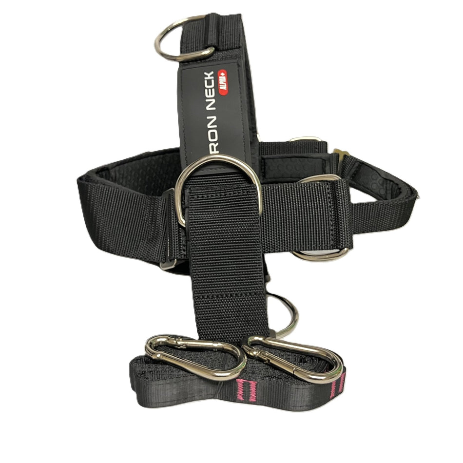 Iron Neck Harness Advanced Neck Trainer for Strengthening Alpha Plus Harness Black