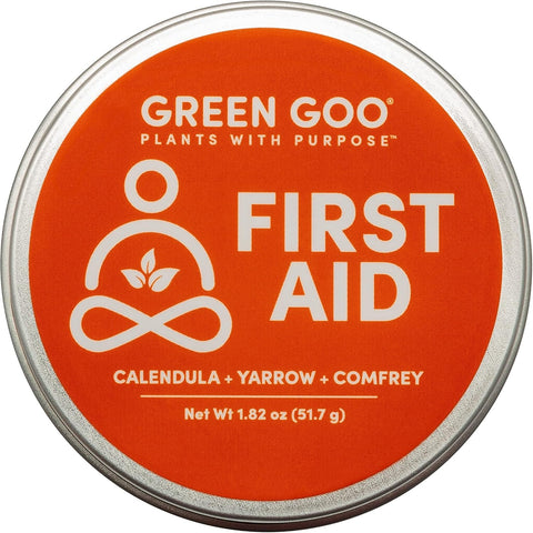 Green Goo Natural Skin Care for Cracked Hands and Feet, White, First Aid, Large Tin, 1.82 Ounce