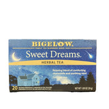 Bigelow Tea Sweet Dreams Herbal Tea 20 Count, Case of 6 Boxes, Caffeine Free Blend, Relaxing Bedtime Tea, Mint Chamomile Herbal Infusion