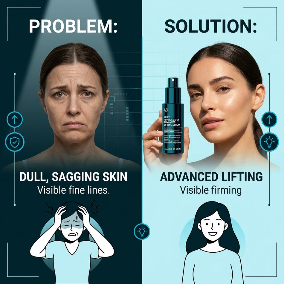 Allies of Skin Multi Peptides and GF Advanced Lifting Serum 1oz