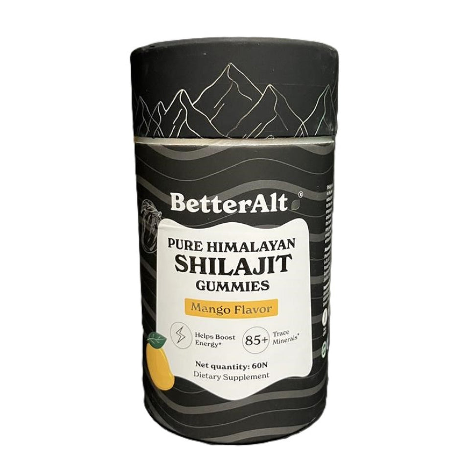 Better Alt Pure Himalayan Shilajit Gummies with Shilajit Mango Flavor 60 Gummies